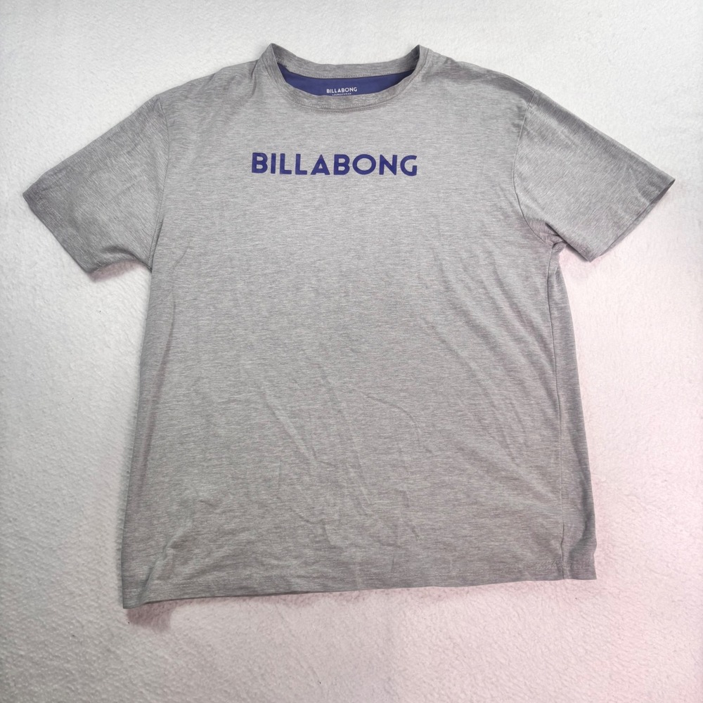 Billabong Loungewear T Shirt Gray Blue Logo Tee Large Gray‎ Casual Surf